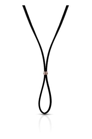 Alcantara and silver cord necklace Angela Puttini Gioielli | CORDINONERO